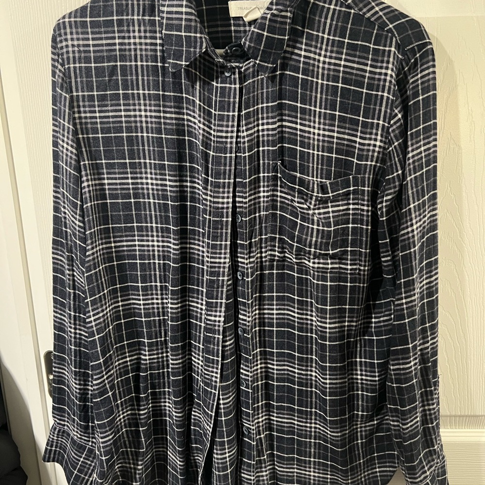 Abercrombie & Fitch Black and White Checkered Shirt